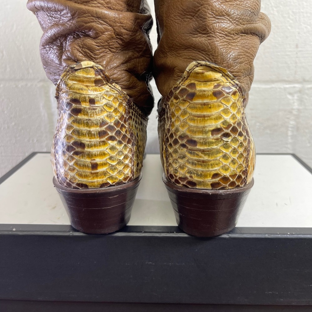 Dingo Python Snakeskin Western Cowboy Slouch Boot… - image 6